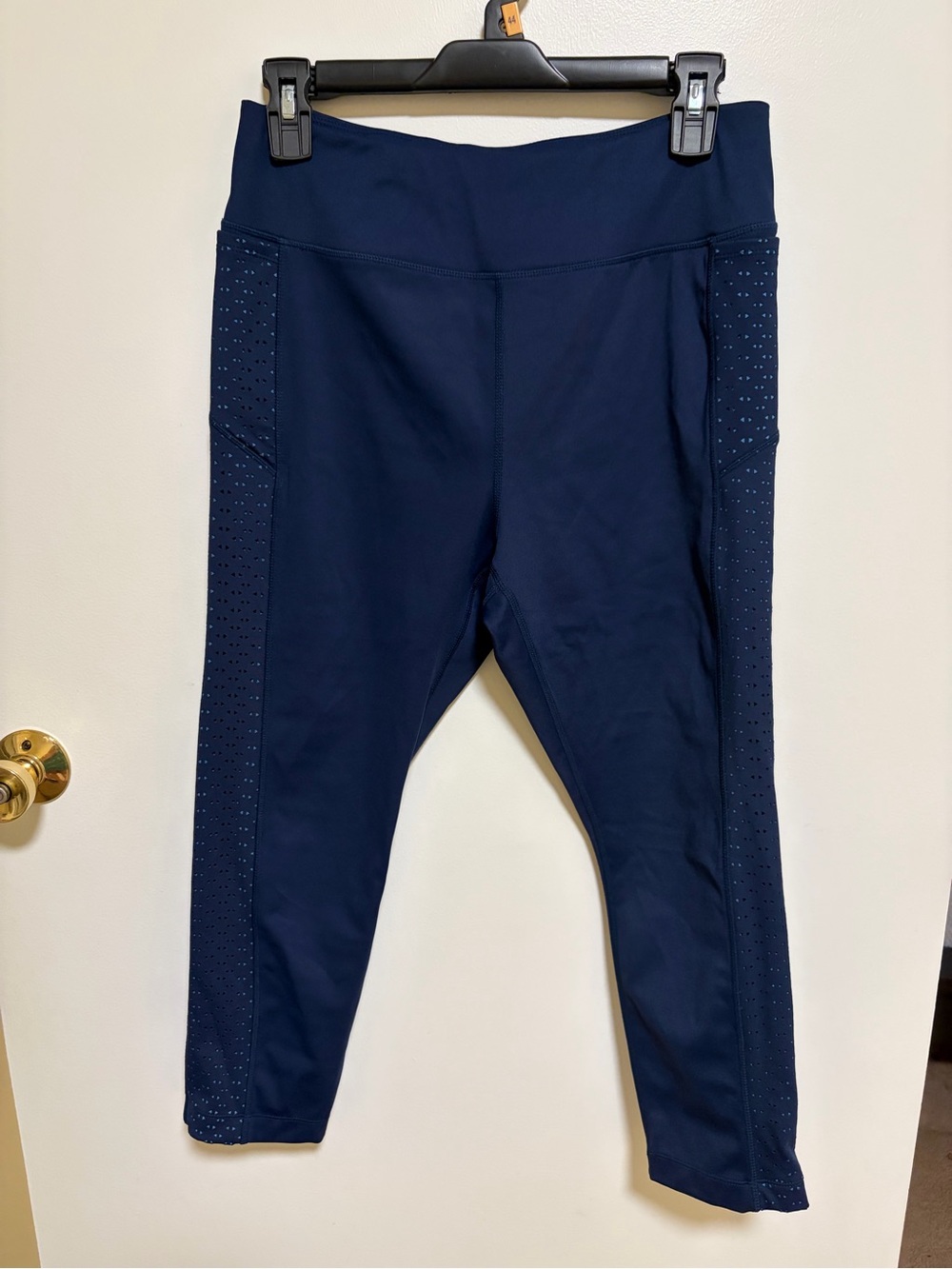 Avia Navy Performance Leggings with Perforated Side Panels